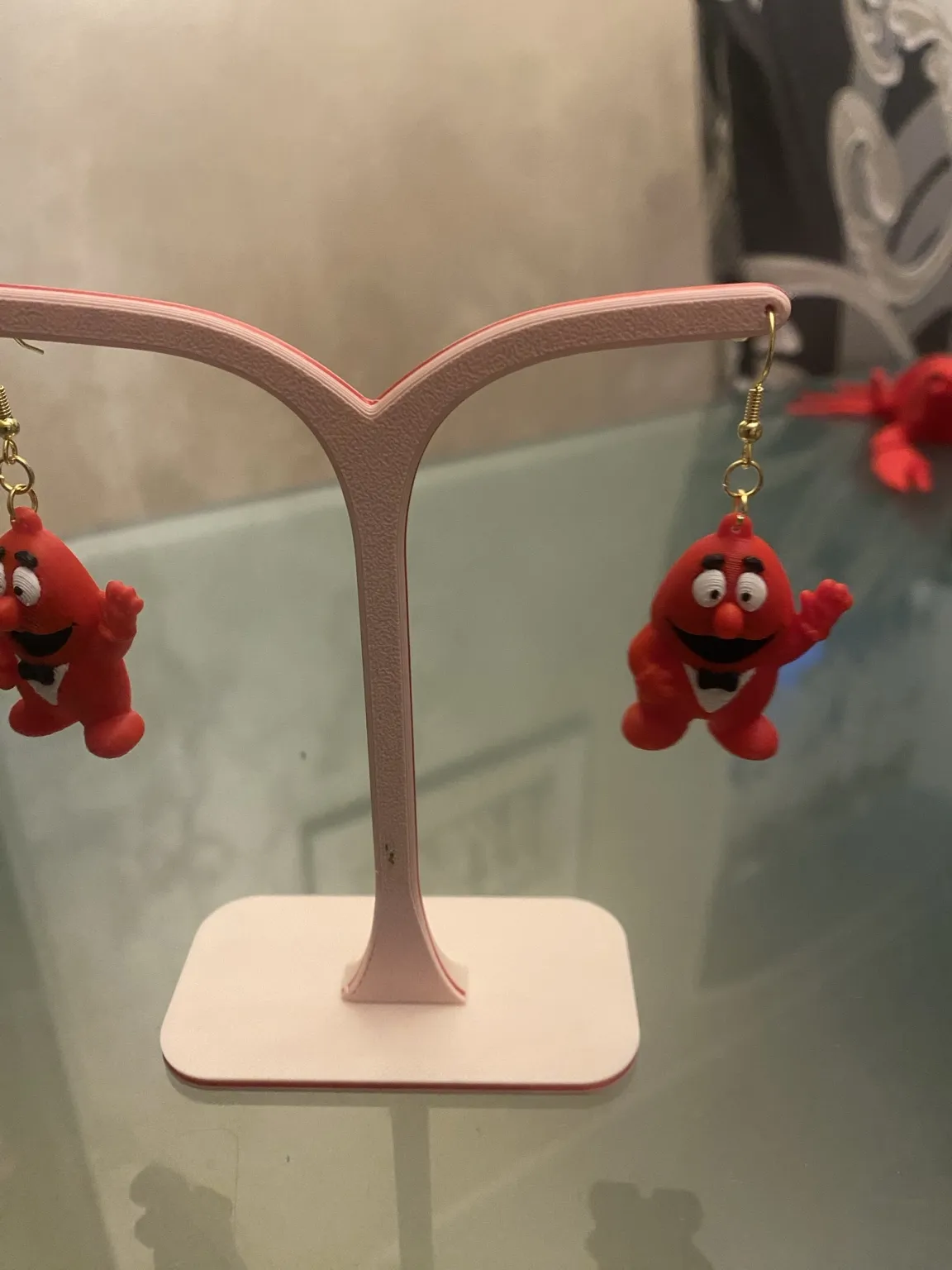 Funny Red Mascot Earrings view 2