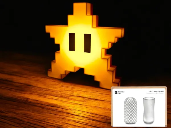 Лампа Mario с пикселизирана звезда