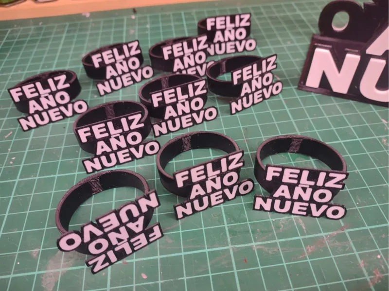Anillos para servilletas feliz año nuevo