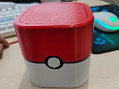 Pokemon Pokeball Desktop Poop Bin (multi-part print, no AMS required)