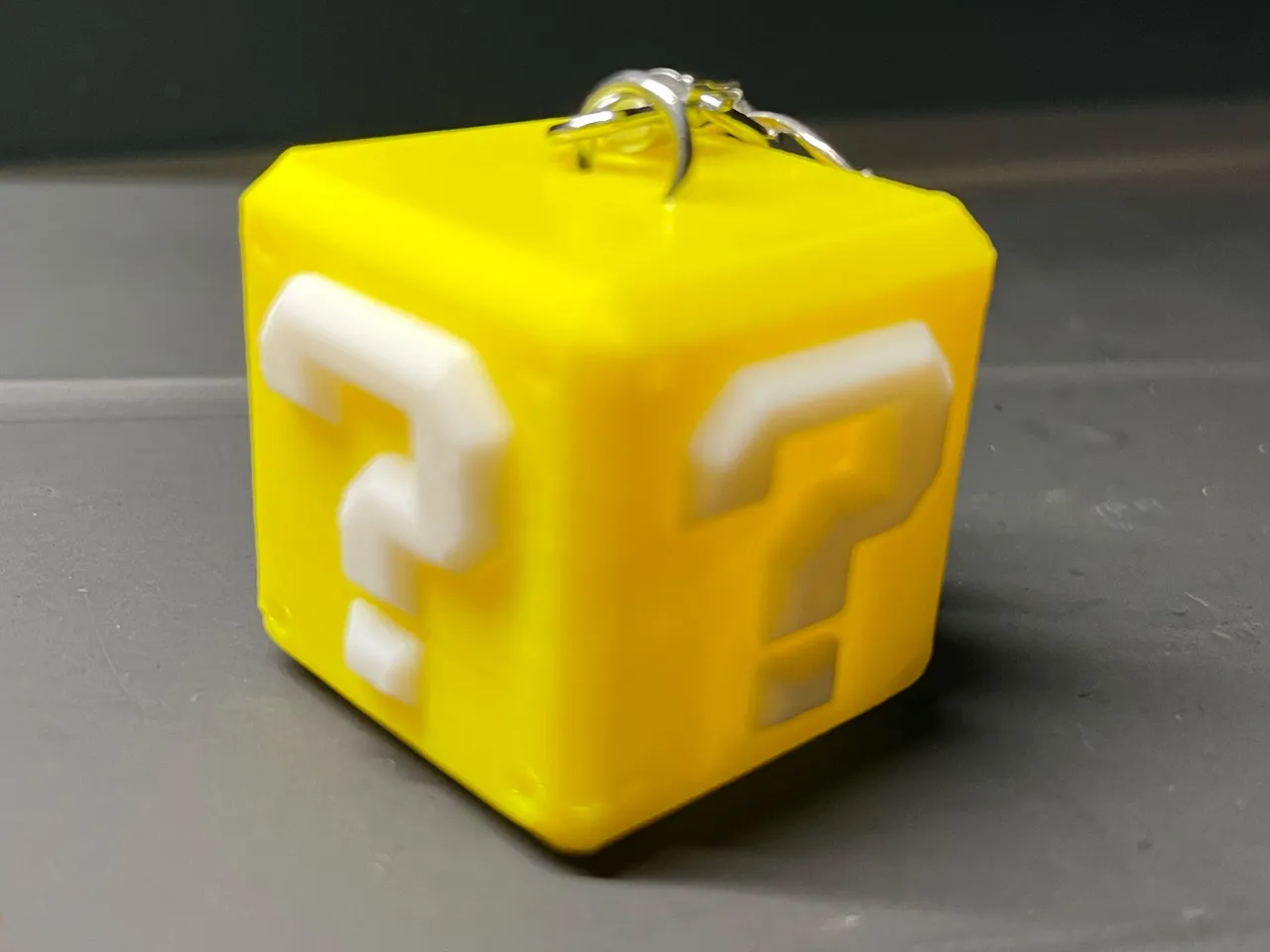 Super Mario question block keychain view 4