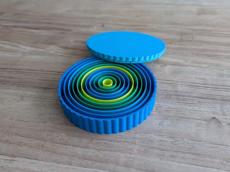 Clay cutter rings 1 to 10 cm with storage box