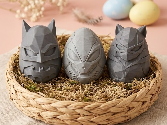 Superhero costume Easter eggs