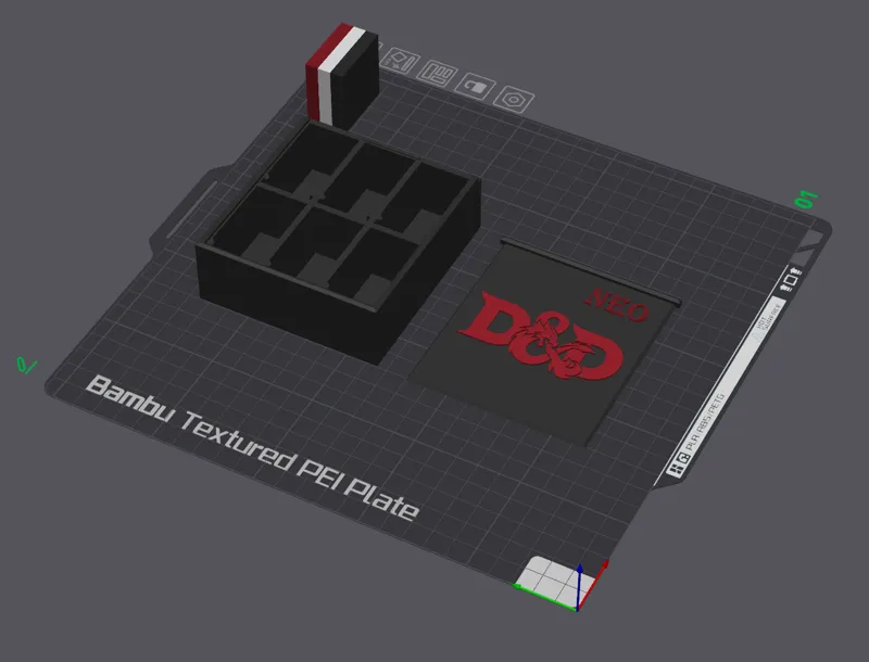 Stackable D&D 6 Miniature Transport Box (color)