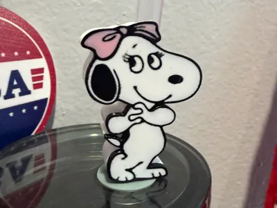 Mrs Snoopy straw topper