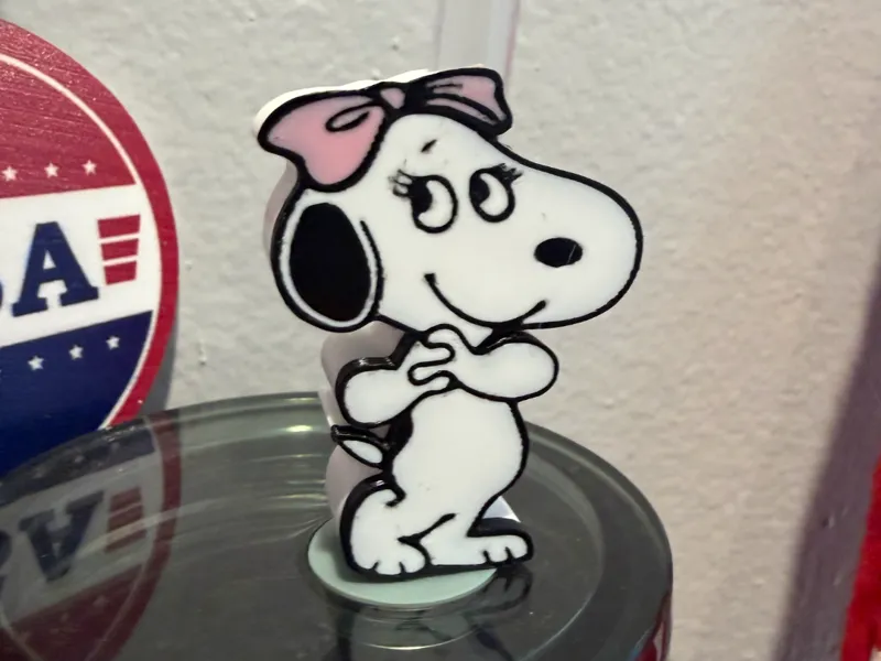 Mrs Snoopy straw topper