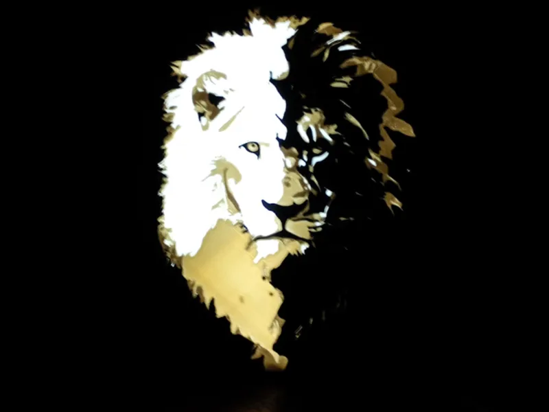 Lion head lightbox