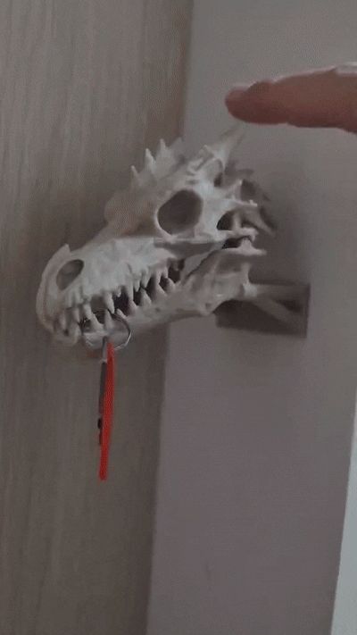 Dragon Skull Key Hanger – Fantasy Wall Mount