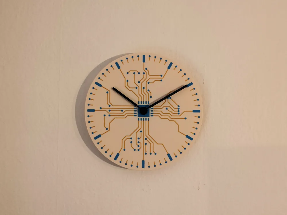 PCB Wall Clock by Wojciech Kawa MakerWorld: Download Free 3D Models