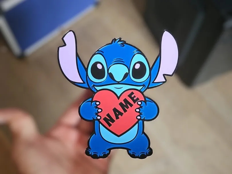 Stitch heart - your name - Free 3D Print Model - MakerWorld