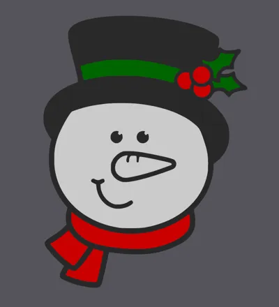 Christmas Snowman Head Face