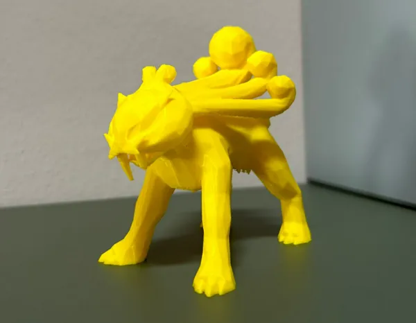 Statuette low poly Raikou (Pokémon)