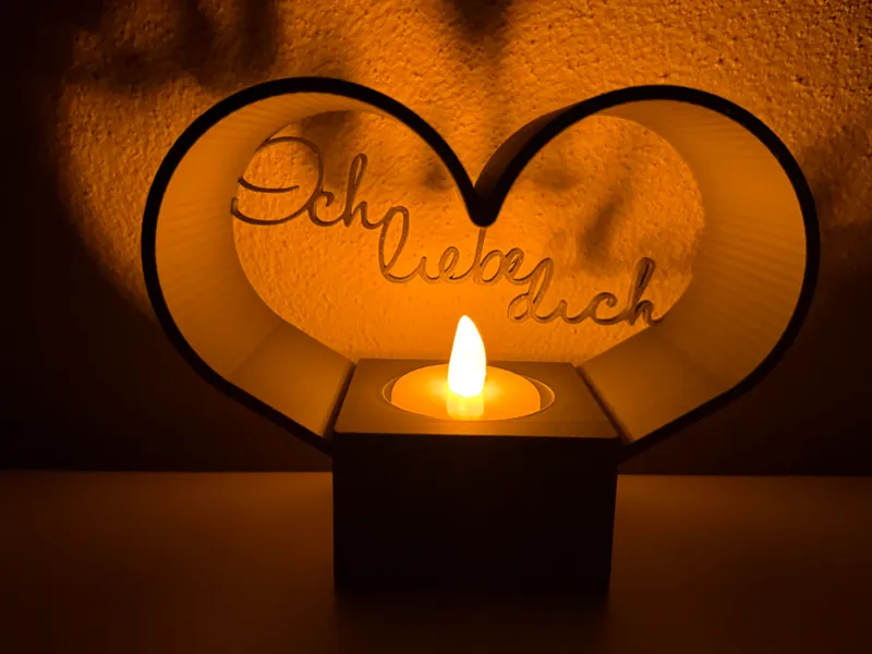 Herzförmiger Teelichthalter „Ich liebe dich“ 