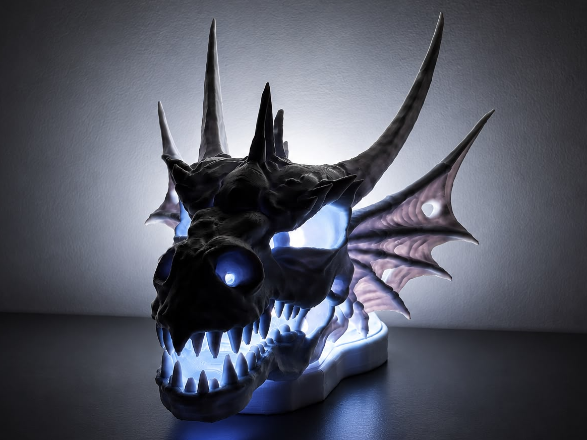 Dragon Skull LED Lamp Fantasy Head Light Decor