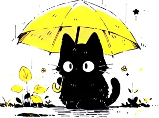 chat parapluie