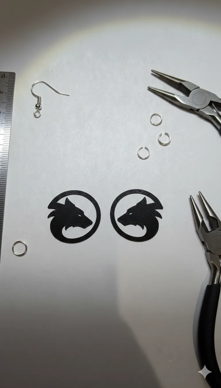 Wolf Silhouette Earrings view 2