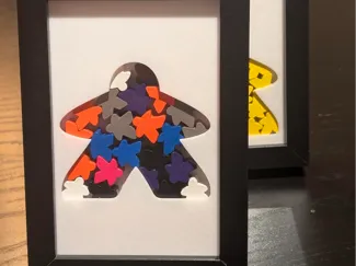 Meeple Art for 3D picture frame - Rödalm 10x15cm
