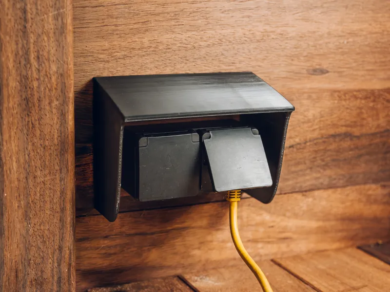 Outdoor Dual Socket Rain Cover – Angled Outlet