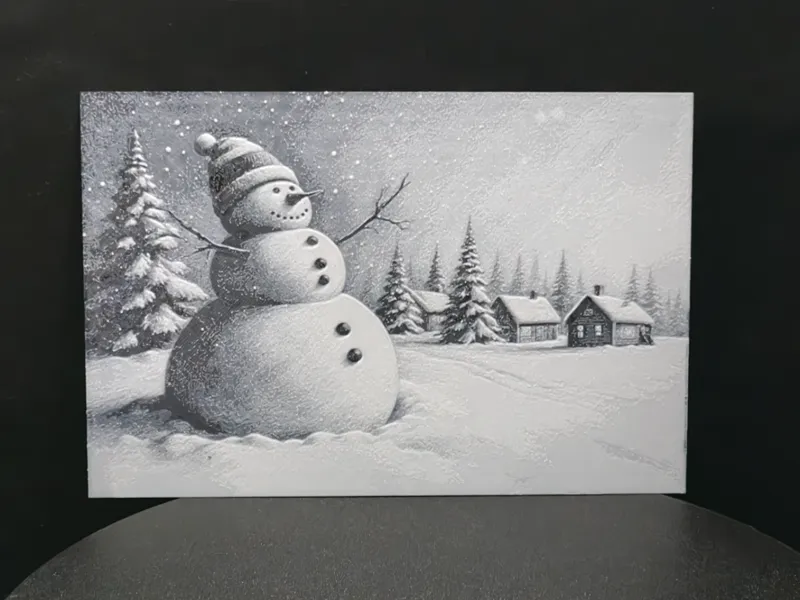 Christmas Snowman in the Village