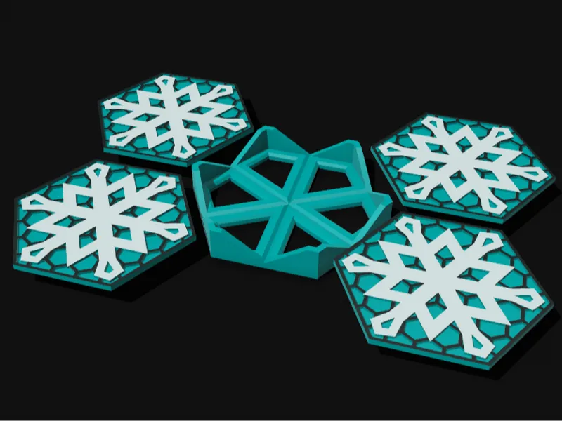 Christmas Snowflake Coaster Set