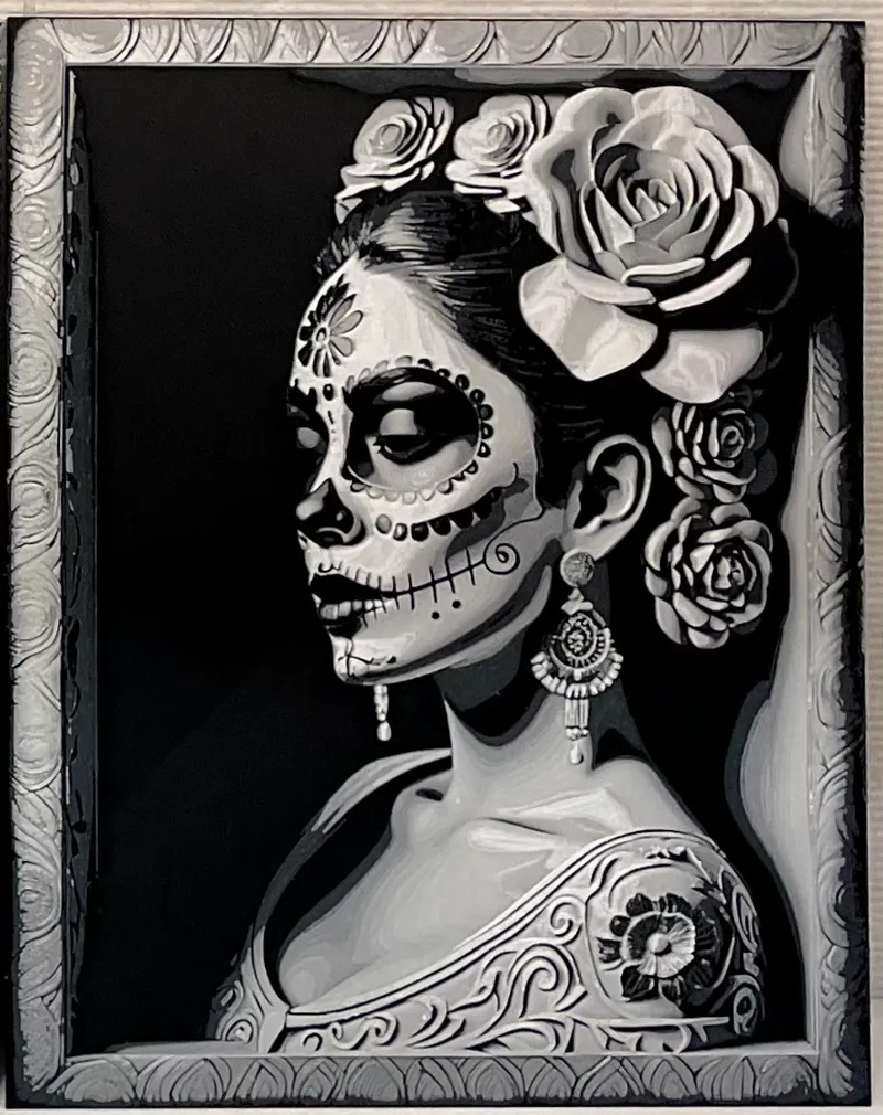 Halloween Day of the Dead 03 - 4 Color Hueforge Filament Painting