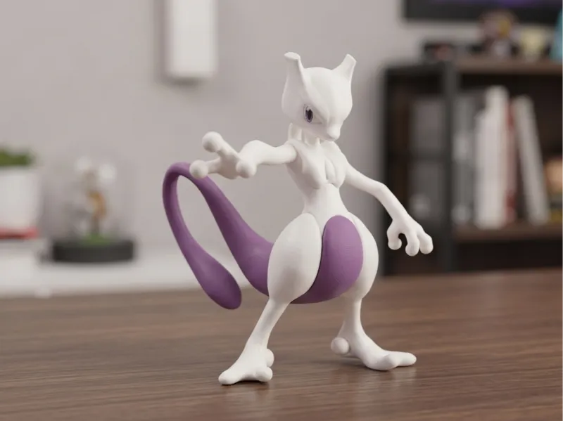 Mewtwo 4-Color 3D Printed Figure