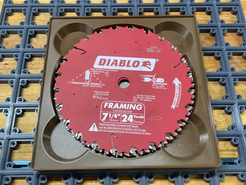 7-1/4" / 184mm Saw Blade Gridfinity Tray