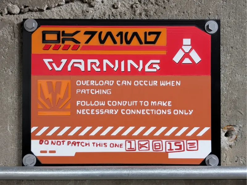 GSC Do Not Patch Sign Engineering Room