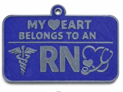 3D Printed RN Badge Tag My Heart Belongs to an RN