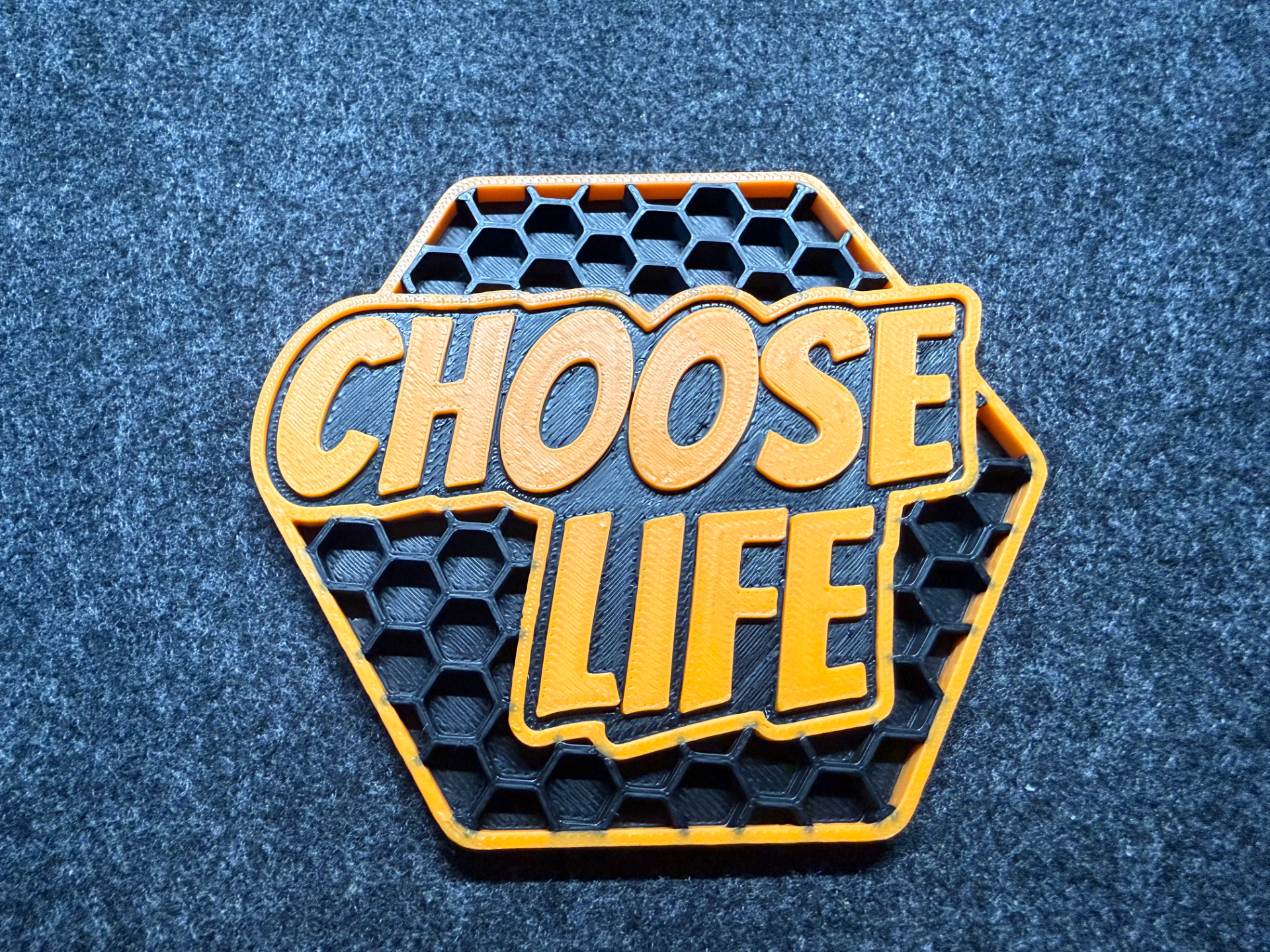 Customizable coaster with honeycomb pattern