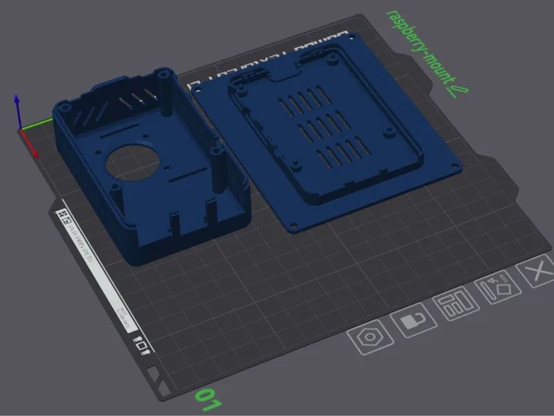 Raspberry Pi 4 (+fan) case +SATA SSD mounting cage