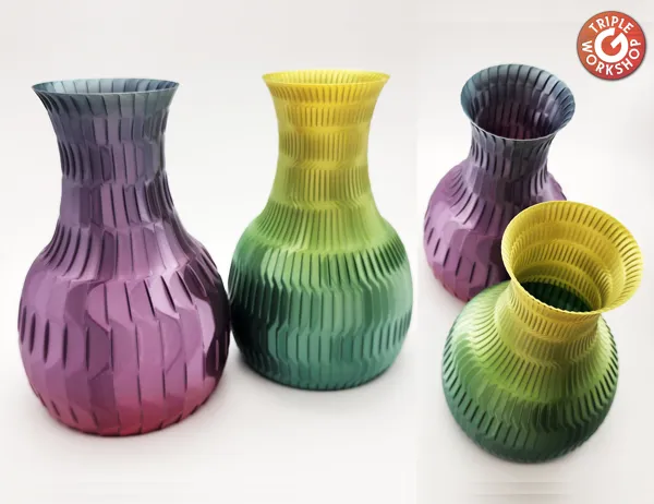 Vases facettés à effet lumineux