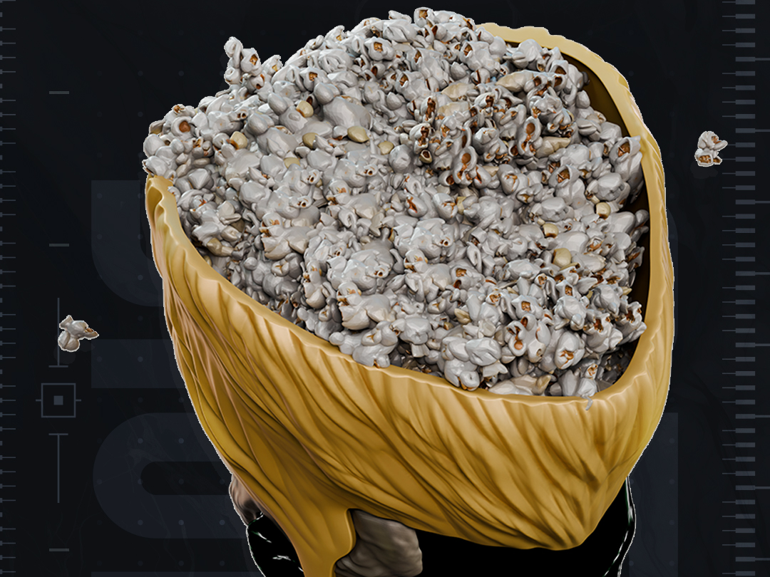 Hair Popcorn Bucket 3D Printer STL File 3D model