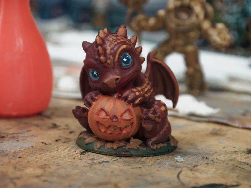 Dragon Babay with  Halloween Pumpkin