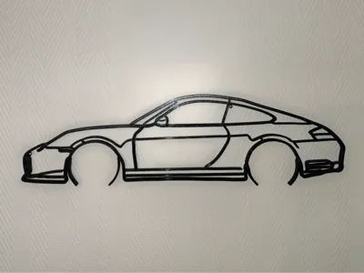 Porsche 911 (996) Carrera 4S - Silhouette Wall Art