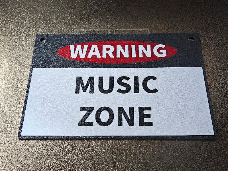 Warning - Music Zone Funny sign