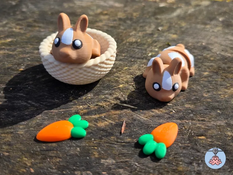 Flexi Bunny with Basket & Carrots