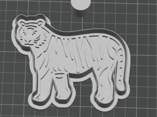 2 Piece Tiger Cookie Cutter