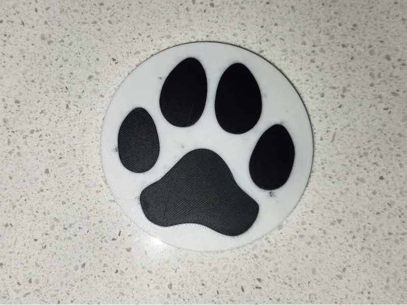 Dog paw print coaster