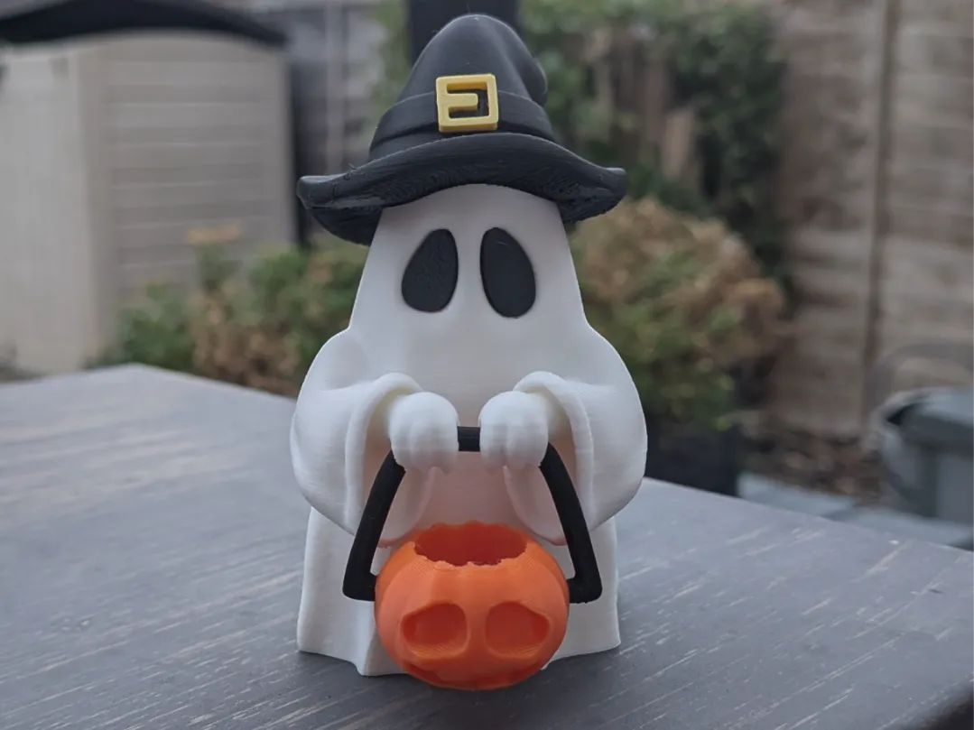 Cute Halloween Trick or Treating Ghost - Free 3D Print Model - MakerWorld