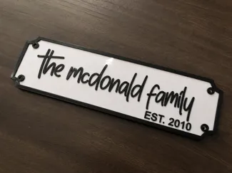 Street Sign Style Personalised Family Name Plaque