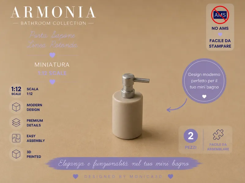 Dispenser Sapone Miniatura 1:12 – Linea Rotonda