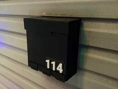 Mailbox with Drawers and Customizable House Number