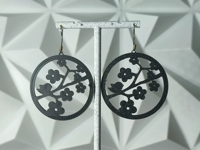 Aretes Sakura Noir