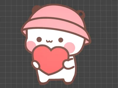 Bubu heart keychain