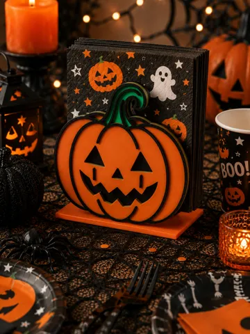 Accesorio de iluminación decorativa: Halloween Jack-O’-Lantern Napkin Holder – 3 Color — vista de referencia 2