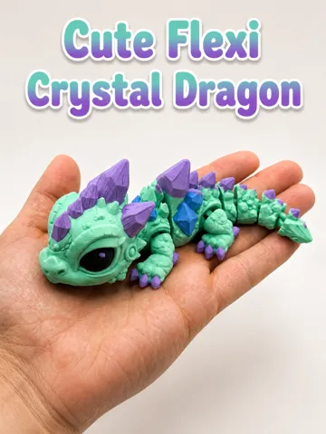 Adorno temático: Cute Flexi Crystal Dragon – Articulated Toy — vista de referencia 2