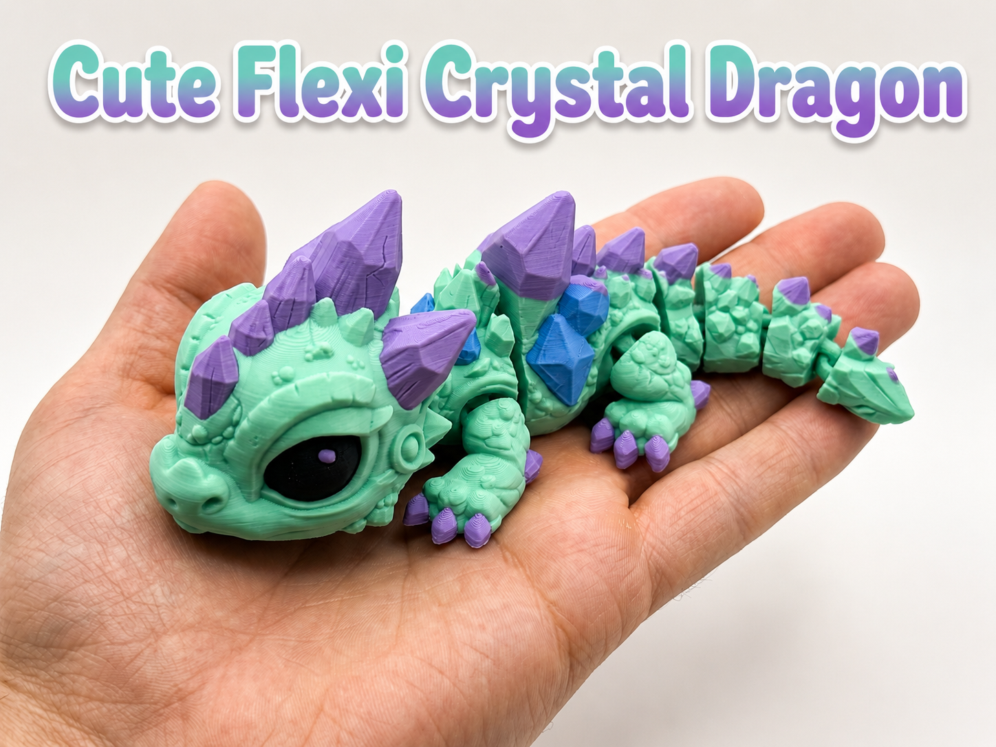 Cute Flexi Crystal Dragon – Articulated Toy 3D model