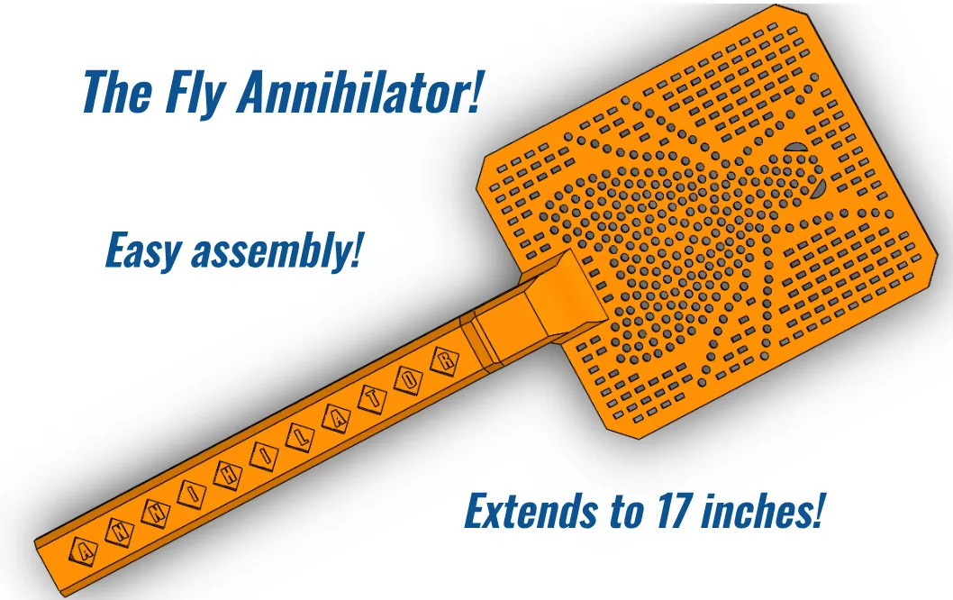 Fly Obliterator The Fly Annihilator (Extendable Fly Swatter) - Free 3D Print Model ...