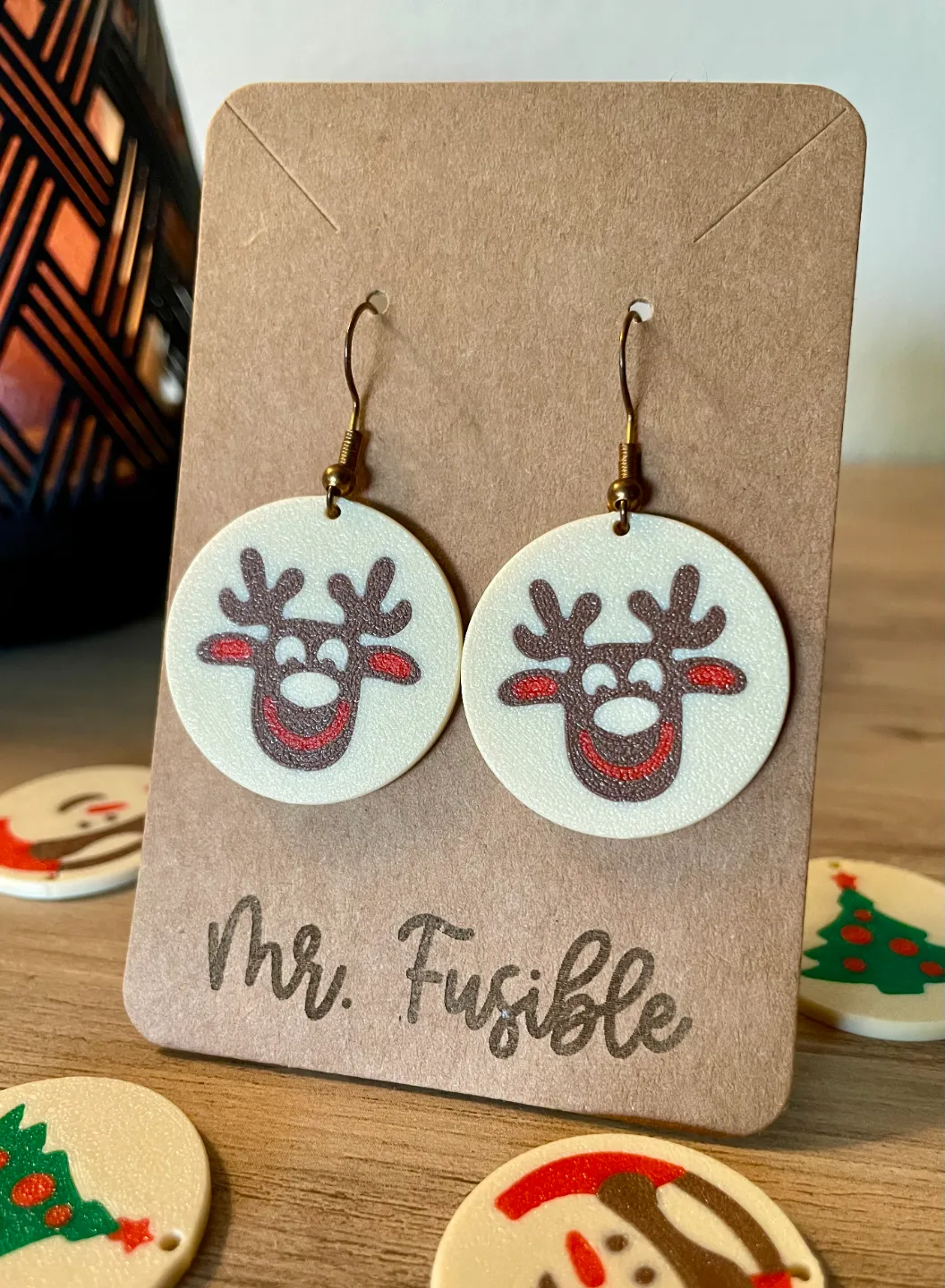 Christmas Sugar cookie earrings - Raindeer view 2